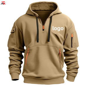 เสื้อสเวตเตอร์มีฮู้ดมีซิปสำหรับผู้ชายทันสมัยน้ำหนักเบาเสื้อแจ็คเก็ตแขนยาวทรงหลวมลำลองมีกระเป๋า - Product Image 6