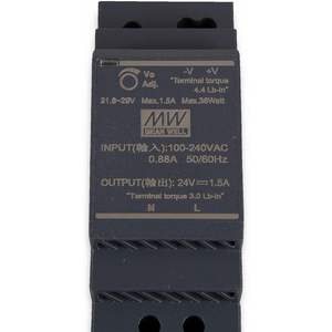 Fuente de Alimentación Meanwell para Riel DIN, 24V 1.5A 36W, Salida Única HDR-30-24 Industrial - Product Image 3