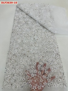 Nhà Máy Bán Buôn New Nặng Hạt Thêu Vải Với Sequins Ngọc Trai Vải Tuyn Lưới Vải Cho Làm Váy Cưới - Product Image 6