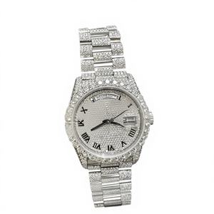 Luxury Handmade Moissanite Automatic 10 Bar Water Resistant Stainless Steel Round Case <b>Iced</b> <b>Out</b> Mechanical <b>Watch</b> for Men - Product Image 1