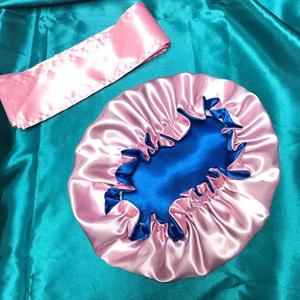 Moda Su Misura In Raso di <span class=keywords><strong>Seta</strong></span> Tappi Per Le Estensioni Dei <span class=keywords><strong>Capelli</strong></span> Neri, nome di Rimanere privata Su Raso Bordo Cofano Delle Donne Dei <span class=keywords><strong>Capelli</strong></span> Wrap per Sacco A Pelo - Product Image 3