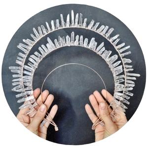 2023 TS Peine para el cabello Joyería Burlesque Madonna Raw Clear Crystal Goddess Crown Headpiece Cuarzo Tiara <span class=keywords><strong>Meditación</strong></span> <span class=keywords><strong>Diadema</strong></span> nupcial - Product Image 2