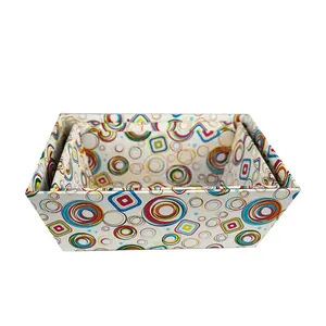 Multicolored Anti-fade Paper Storage Trunks and Boxes Decorative Nested Storage Container