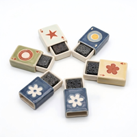 Diffuseur d'huiles essentielles en céramique, ensemble rectangulaire avec pierres de lave, décoration parfumée pour la maison