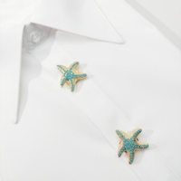 Vente en gros de boutons de vêtements en forme d'étoile de mer neufs, couvre-boutons décoratifs de haute qualité, accessoires personnalisés en gros
