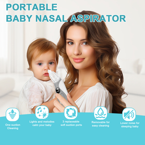Aspirateur nasal électrique pour bébé en gros, faible bruit, recharge USB, silicone souple, coloré, avec comptes à rebours, soulage la congestion nasale du bébé - Product Image 6