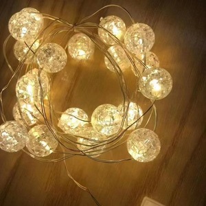 LED <b>String</b> <b>Lights</b> Round Cracked Ball Fairy <b>Lights</b> 10 Beads Copper Wire Waterproof Battery Powered Ambient Decorative Lighting - Product Image 1