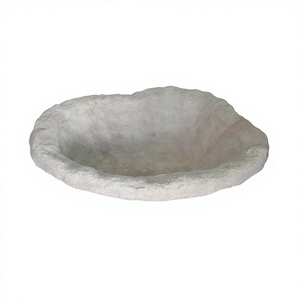 Ornement de jardin moderne en fibre de verre léger et imperméable, fait main, peint à la main, irrégulier, pour bain d'oiseaux, décoration intérieure et extérieure - Product Image 6