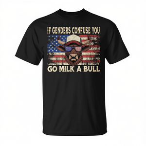 Si los géneros te confunden, vete a acariciar a un toro, camiseta americana con bandera de Estados Unidos - Product Image 2