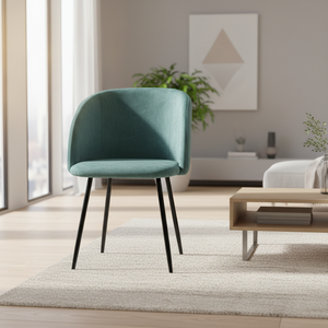 Silla <span class=keywords><strong>de</strong></span> Comedor Moderna Tapizada en Terciopelo, Asiento Suave, Patas <span class=keywords><strong>de</strong></span> Metal, Comedor 4 <span class=keywords><strong>Sillas</strong></span> - Product Image 5