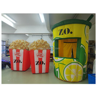 Seau à popcorn gonflable géant, modèle de boîte à popcorn gonflable pour la décoration publicitaire en extérieur