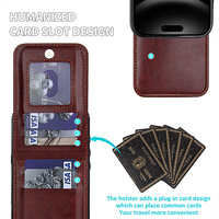 Étui de téléphone en cuir PU avec support rabattable et fente pour cartes pour iPhone 17 16 15 14 13 12 11 Pro Max, design professionnel, étui portefeuille pour téléphone dans un sac OPP