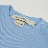 Mono de Bebé Azul Cielo de Diseñador para 0-12 Meses, Ropa de Verano de Manga Corta, Body de Algodón Orgánico para Bebé CHOCHO, Venta al Por Mayor