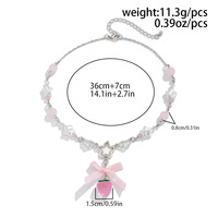 Frisse en zoete Y2k imitatieparel aardbei hanger choker ketting dames sieraden accessoires