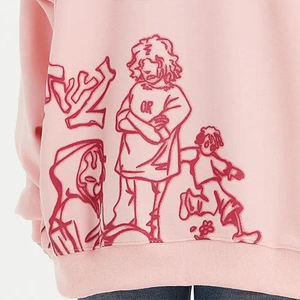 Sweat-shirts à capuche surdimensionnés en coton avec logo bouffant en mousse 3d personnalisé - Product Image 6