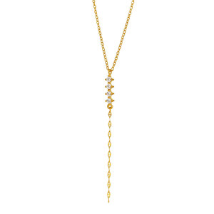 Collar con Colgante de Zirconia en Forma de Y, Chapado en Oro de 18k, Acero Inoxidable 316L, Resistente al Agua, para Mujer - Product Image 5