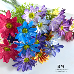 Flores Artificiales de Crisantemo de Verano Simuladas de 65 cm, Realistas, de Plástico, para Decoración de Bodas, Accesorios de Fotografía, Decoración del Hogar - Product Image 1