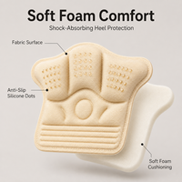 Coussinets de talon 5D auto-adhésifs respirants antidérapants en mousse pour baskets et mocassins pour femmes, protection anti-ampoules