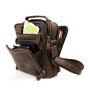 Bolso cruzado para hombre Dujiang, de cuero Crazy Horse, de gran capacidad, para negocios y viajes de ocio. - Product Image 2