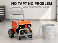 DIKE Nouvelle Nettoyeuse Haute Pression Électrique 2.2KW 100 bars 13L/min en Acier Inoxydable Portable avec Tuyau de 10m et 4 Buses pour Lavage de Voiture à Eau Froide