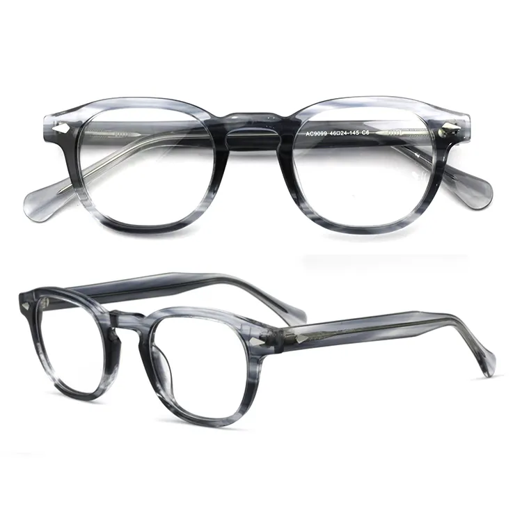 Kacamata Vintage asetat Logo lamaran bingkai kacamata Premium asetat untuk pria wanita