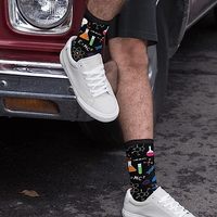 Chaussettes fantaisie personnalisées pour hommes, motif laboratoire scientifique, chimie, imprimé science