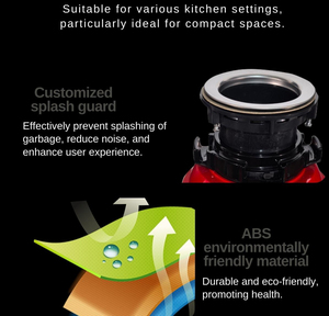 جهاز التخلص من نفايات المطبخ الكهربائي بقوة 375 واط مع تغذية تلقائية للاستخدام المنزلي والمركبات الترفيهية، غرفة طحن من الفولاذ المقاوم للصدأ - Product Image 4