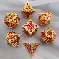 Dés à jouer en alliage de zinc COC RPG D&D Dungeons & Dragons polyédriques à angle droit Cthulhu D20/D6, ensemble de 7 dés moulés