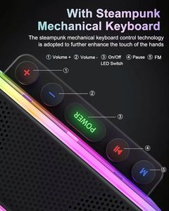 ลำโพงไร้สาย Z6 พร้อมไฟ RGB ลำโพงสเตอริโอซับวูฟเฟอร์สำหรับเล่นเกม รองรับ USB และการ์ด TF ลำโพงสำหรับงานปาร์ตี้กลางแจ้ง ให้เสียงคุณภาพสูง - Product Image 6