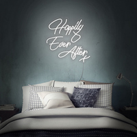 Livraison gratuite, livraison directe, lettres lumineuses LED en PVC, verre et silicone personnalisées de 50 cm, inscription « Love Happily Ever After », enseigne au néon