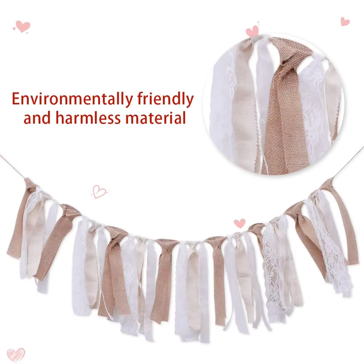 Boho Burlap Banner Baby Shower Decorations Rustic Gift Banner Bunting ...