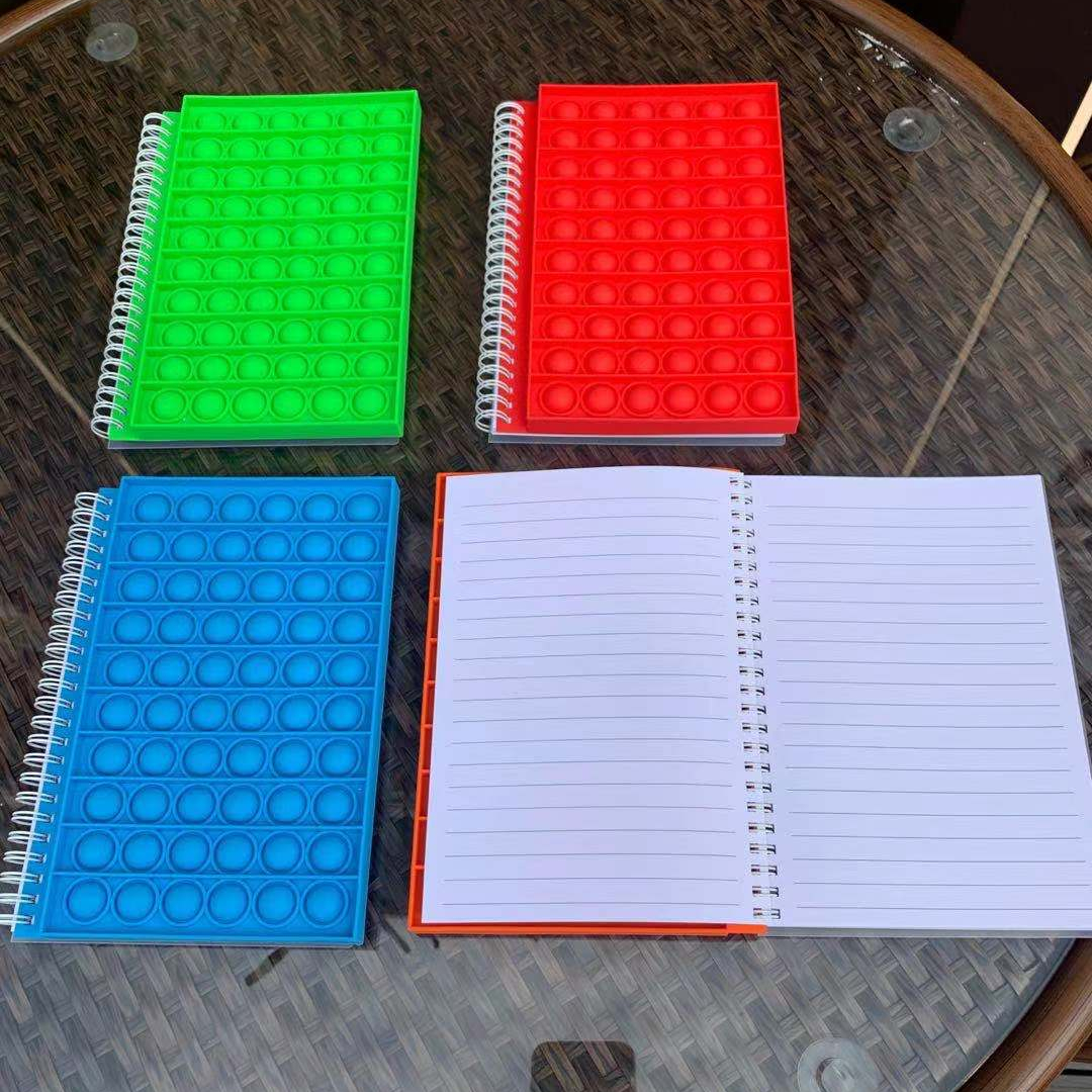 Custom Silicone Bubbles cover Spiral notebook Relieve Stress Rainbow Push Bubble Antistress notebook to Relieve Autism