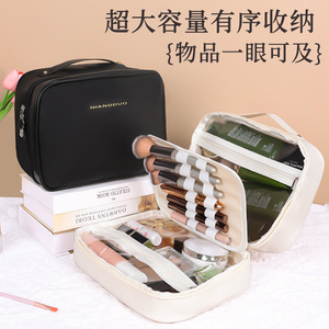 Niandduo Cosmetic Bag Large Capacity Portable Travel Toiletry Organizer Storage <b>Case</b> With Soft Handle - Product Image 2