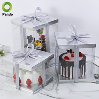 Boîte-cadeau de fête d'anniversaire en gros clair mariage nouveau Design personnalisé boîte d'emballage de gâteau en plastique