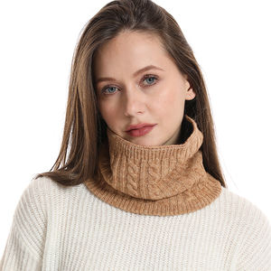 ผ้าพันรอบคอผู้หญิงสีล้วนอบอุ่นผ้าพันคอคลุมผมถักให้ความอบอุ่นผ้าพันคออินฟินิตี้สำหรับฤดูหนาว - Product Image 2