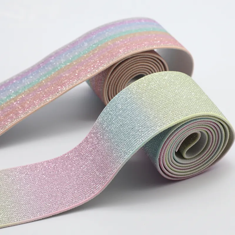 GUANGDONG XINDE Silberbedrucktes elastisches Band elastisches Gummiband Hilfsmaterial Gummiband Gürtel 4,5 cm
