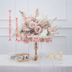 DKB Large Artificial Silk Flower Balls Centerpieces Roses Hydrangea Wedding <b>Table</b> <b>Decorations</b> Bulk Sizes Flower Ball - Product Image 2