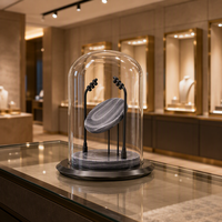 Vitrine à cloche en verre GZowin, autoportante, avec cadre en aluminium, éclairage LED, écologique, personnalisable, pour magasin de détail et boutique