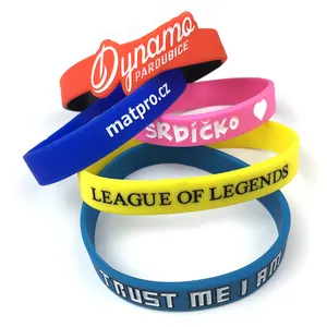 Custom Sports rubber wrist bands Debossed Fill Color Logo Silicone bracelet Baller