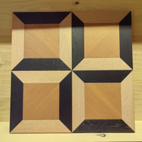 Parquet contrecollé moderne multicolore à motifs variés en chêne, noyer noir et teck, compatible chauffage par le sol, pour salon et villa