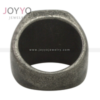 Bague signet carrée en acier inoxydable noir à motif vide pour homme, bijoux fantaisie
