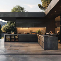 Meuble de rangement pour barbecue extérieur en aluminium, station modulaire sur mesure pour barbecue à gaz intégré, pour patio et jardin