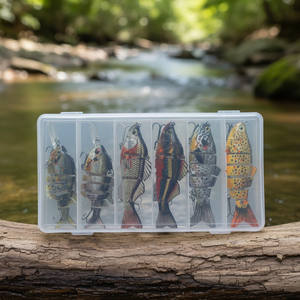 Ensemble <span class=keywords><strong>de</strong></span> leurres <span class=keywords><strong>de</strong></span> pêche multi-articulés 6 pièces/boîte avec boîte à accessoires, leurres durs pour la pêche à la perche, au brochet, à la truite, en eau douce et en eau salée - Product Image 2