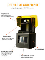 Impresora 3D DLP 2K para Joyería, Impresora 3D de Escritorio de 144x81x120 mm para Joyería, Prototipos Dentales