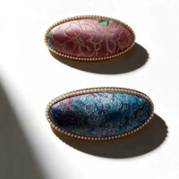 Pince à cheveux de luxe en alliage de brocart chinois avec perles, motif géométrique classique, pour femmes, accessoires de fête, pince à cheveux personnalisée en forme de fleur pour filles, motif dessin animé