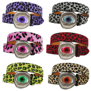 Nuevo Cinturón de Cuero PU con Estampado de Leopardo, Estilo Punk Y2K, con Hebilla Metálica de Ojo del Diablo, Diseño Vaquero Occidental Vintage y Colorido para Mujer - Product Image 1
