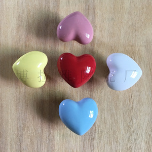 Perillas de cerámica para gabinetes con forma de corazón Bora, no requiere perforación, para manijas de cajones de armarios infantiles LS154 - Product Image 3