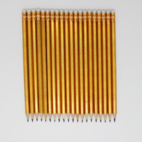 Fournitures de bureau et scolaires de haute qualité 7 "HB crayon doré logo personnalisé timbre Triangle jaune Hb crayon