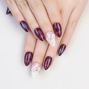 Luxe <span class=keywords><strong>Faux</strong></span> Ongles Fleur Conception 3d Cristal Mélange Bâton Presse sur Ongles En Gros Avec Diamants Nail Art Décoration - Product Image 5
