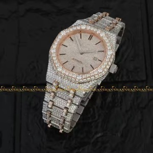 Elegante reloj analógico de acero inoxidable para hombre, abalorio deportivo de lujo, diseño totalmente helado, personalizado Hip Hop Bling VVS Clarity Cut Moissanite - Product Image 3